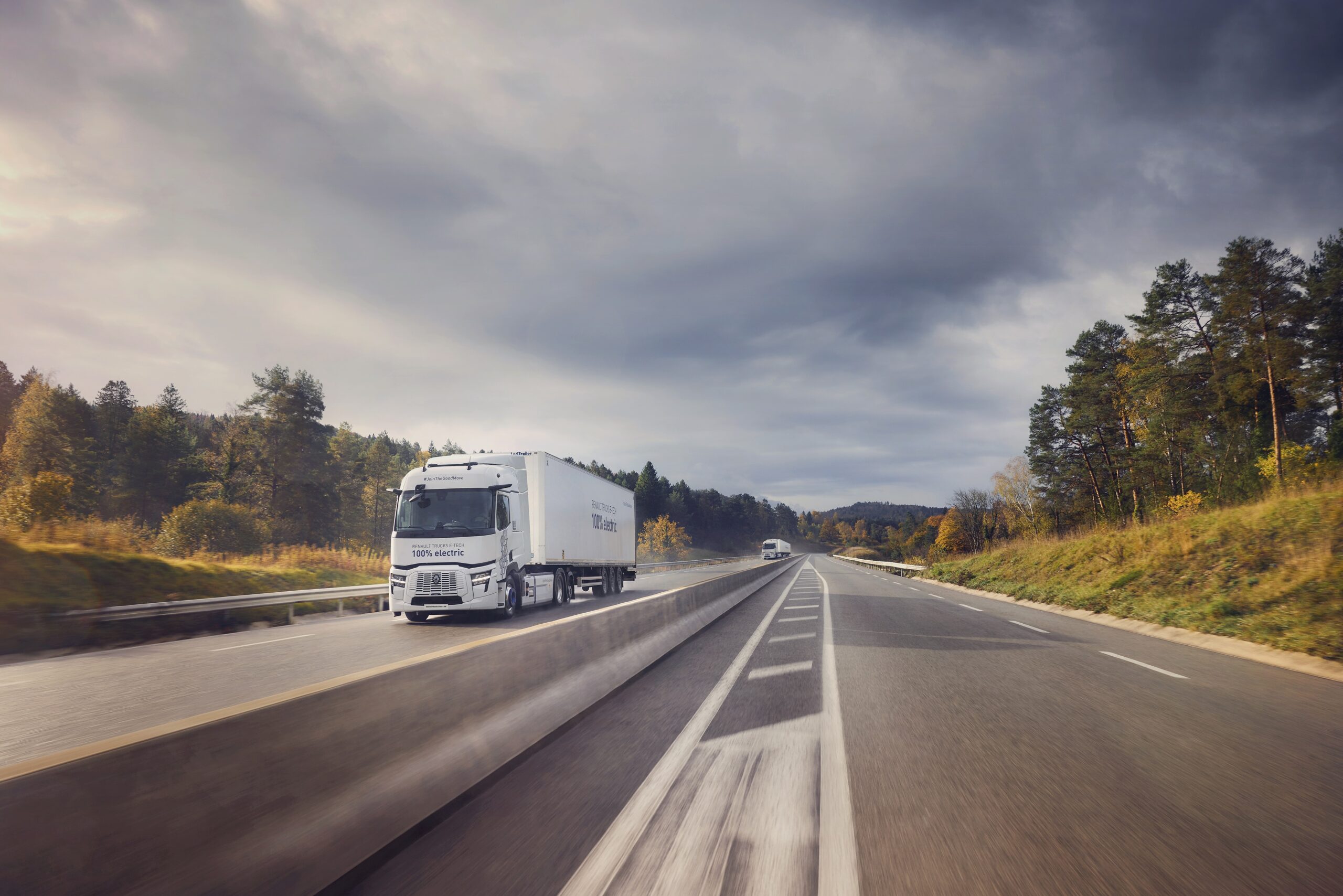 Uno dei nuovi modelli Renault Trucks E-Tech T, progettati per la logistica elettrica a lungo raggio con un’autonomia fino a 600 km.