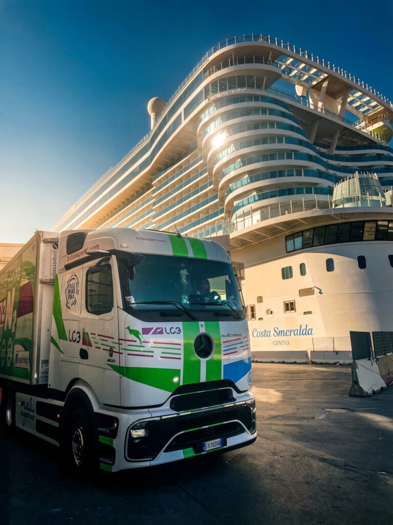 LC3 Trasporti e Costa Crociere: logistica marittima sostenibile con i camion elettrici 2