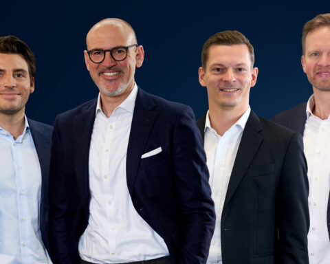 Da sinistra: Nicolas Albrecht, nuovo presidente del Consiglio di Sorveglianza di CargoBeamer; Markus Fischer, nuovo CEO; Tilman Apitzsch, nuovo Chief Commercial Officer; Julian Hagenschulte, nuovo Chief Digital & Technology Officer.