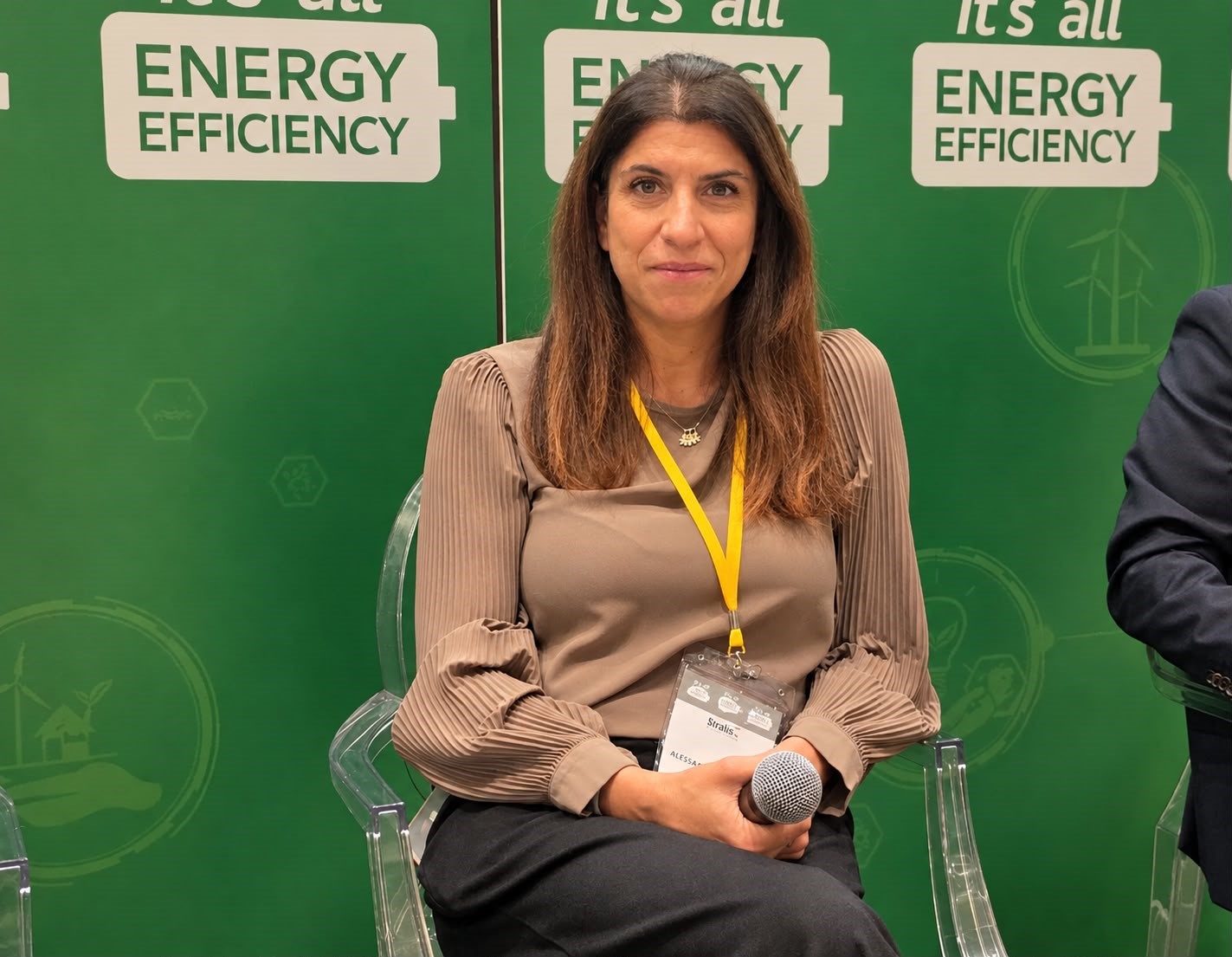 Alessandra Caponio, Head of Environment di Italo, durante IT’S ALL ENERGY & EFFICIENCY 2026, illustra gli obiettivi di decarbonizzazione.